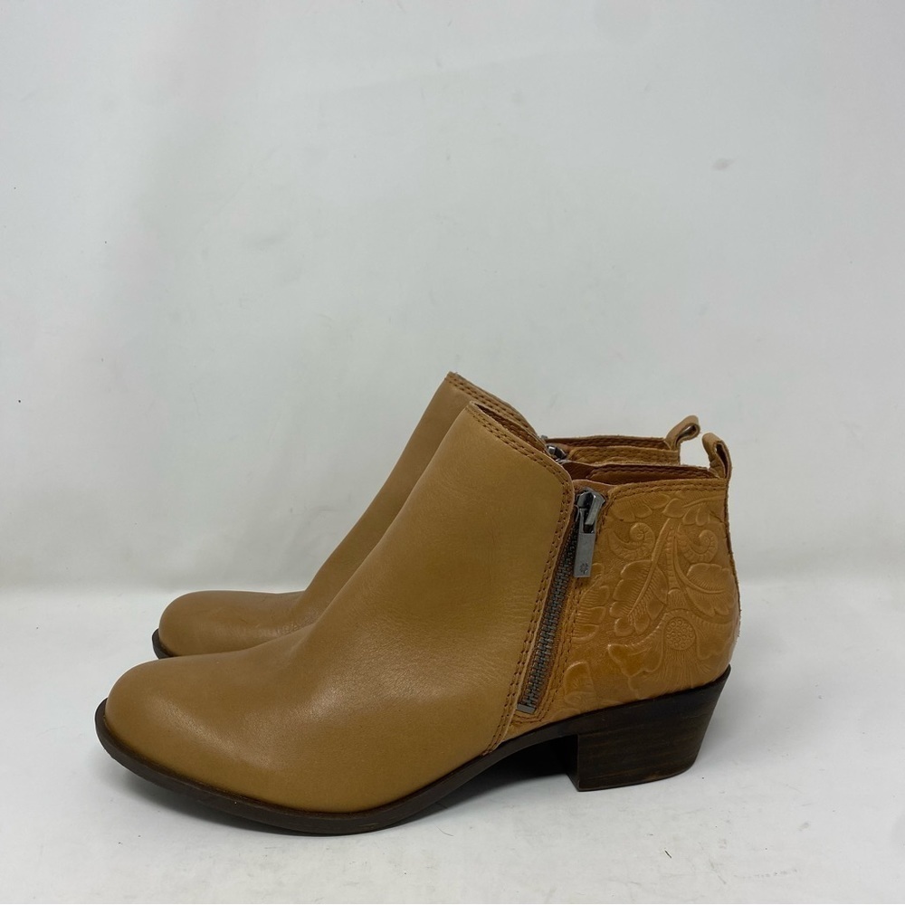 Lucky Brand Women’s 7.5 Brown Leather Embossed Basel Ankle Boot